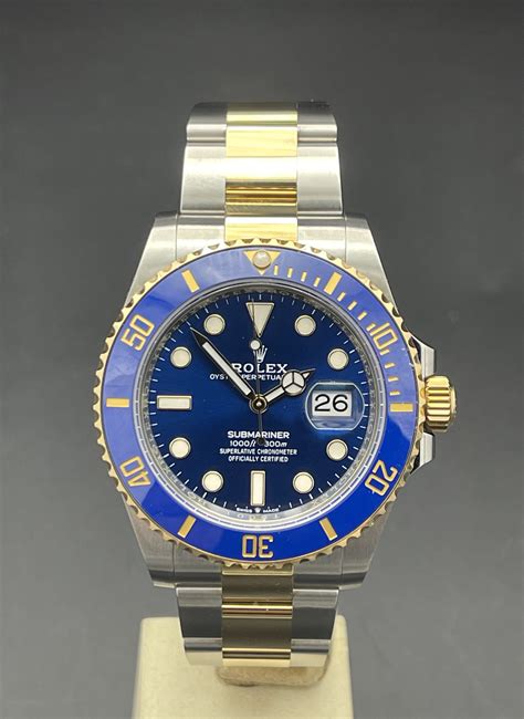 rolex oro acciaio quadrante blu|rolex subacqueo.